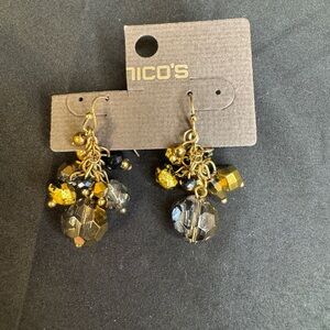 Chico’s Gold & Black Bead Earrings